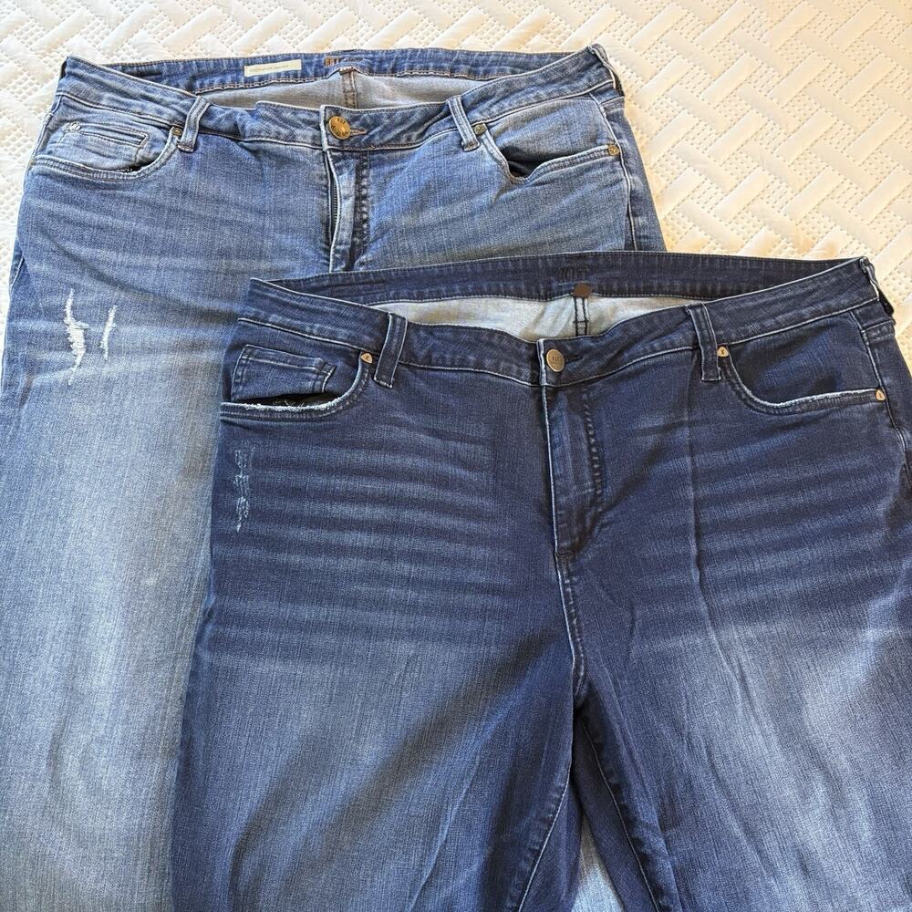 KUT from the Kloth Set of 2 High Rise Toothpick & Ankle Skinny Jeans Size 20W